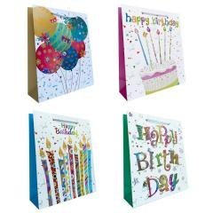 Torebka prezentowa urodzinowa L metaliza mix