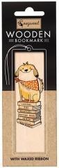 Zakładka drewniana Pies na książkach