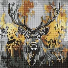 Diamentowa mozaika - Złoty jeleń 40x40cm