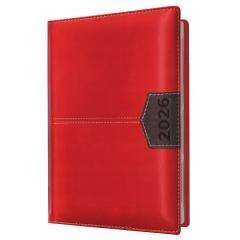 Kalendarz 2026 A6 tygodniowy czerwony