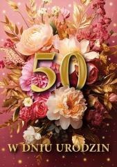 Karnet B6 3D Urodziny 50