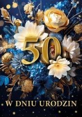 Karnet B6 3D Urodziny 50