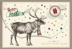 Karnet na kasę Boże Narodzenie Renifer