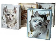 Torebka prezentowa kot 23x18x10cm MIX