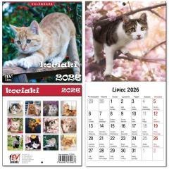 Kalendarz 2026 dla dzieci 16x32 13 plansz Kociaki