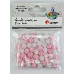 Koraliki plastikowe 10mm blado różowe 50szt