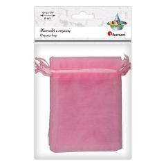 Woreczki z organzy różowe 9x12cm 6szt