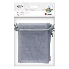 Woreczki z organzy szare 9x12cm 6szt