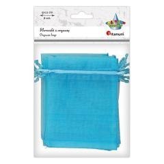 Woreczki z organzy turkusowe 9x12cm 6szt