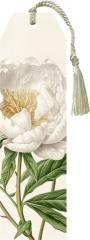 Zakładka 157 ze wstążką Biała piwonia