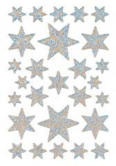 Naklejki gwiazdki srebrne