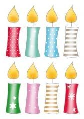Naklejki świeczki kolorowe