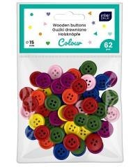 Guziki kolorowe 62szt