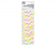 Rurki papierowe kolorowe groszki 6x197mm 12szt