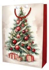 Torebka ozdobna Święta BN Choinka czerwona średnia