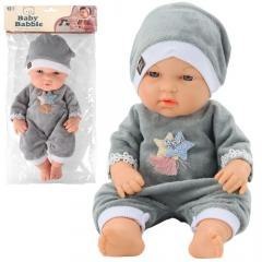 Lalka bobas 30cm w szarej piżamce