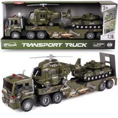 Laweta wojskowa z czołgiem i helikopterem