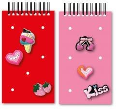 Notes na spirali 15x8,5cm z przypinkami mix