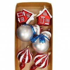 Bombki na choinkę 6szt Domek, Bałwan