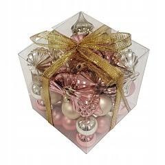 Bombki na choinkę nietłukące 50szt złote, różowe