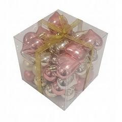 Bombki na choinkę nietłukące 50szt złoty, różowy