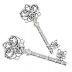 Ozdoby świąteczne srebrne klucze 2szt