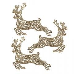 Ozdoby świąteczne złote jelenie 3szt