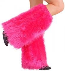 Futrzaste ocieplacze na nogi różowe