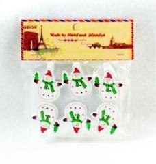 Klamerki ozdobne zimowe Bałwanek 6szt