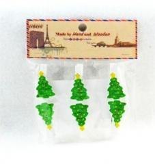 Klamerki ozdobne zimowe Choinka 6szt