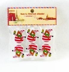 Klamerki ozdobne zimowe Miś 6szt