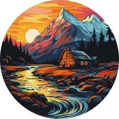 Malowanie po numerach - Dom nad strumykiem 33cm