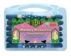 Markery brokatowe dwustronne 12szt Wicked