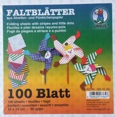 Origami 15x15cm kropki/paski 100 arkuszy