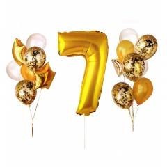 Zestaw balonów złotych 7