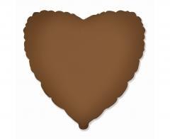 Balon foliowy 46cm Serce matowe Choco Brown