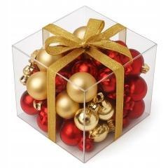 Bombki na choinkę nietłukące 50szt złote, czerwone