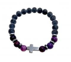 Bransoletka z kamieniem naturalnym fioletowym