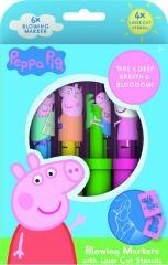 Dmuchane markery Świnka Peppa 6 kolorów