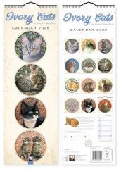Kalendarz 2026 ścienny paskowy Ivory Cats