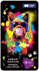 Kredki drewniane trójkątne 12 kolorów