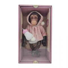 Lalka małpka szympans w kangurku 32cm