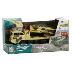 Samochód wojskowy z wyrzutnią rakiet