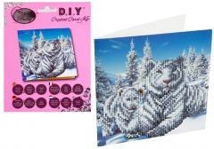 Diamentowa mozika Białe tygrysy 18x18cm