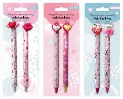 Długopis wymazywalny walentynka 2szt mix