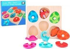 Drewniana układanka jaja dinozaurów