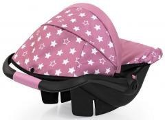 Fotelik samochodowy dla lalek z daszkiem różowy