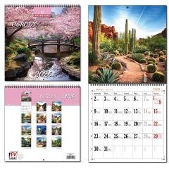 Kalendarz 2026 30x60 13 planszowy Ogrody