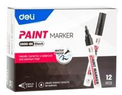 Marker olejowy 2mm czarny (12szt) DELI