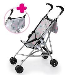 Wózek dla lalek z torbą szary